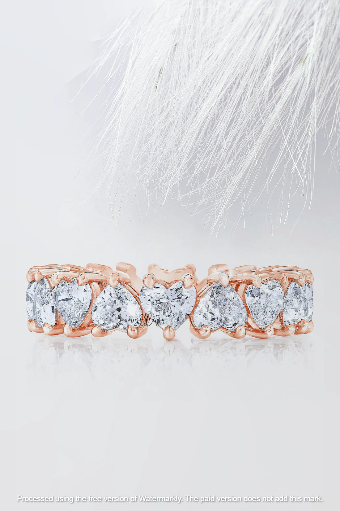 2.60Ct Heart Cut Full Eternity Diamond Engagement Band For Her